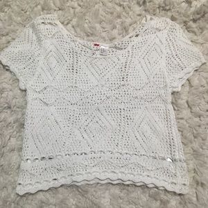 White crocheted H&M shirt